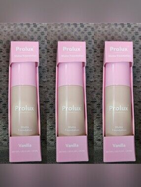 3 x Prolux Cosmetics Matte Foundation in Vanilla 1.35fl Oz BNIB